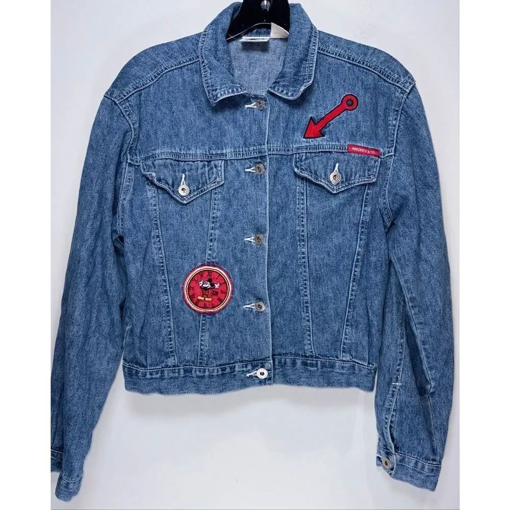 vintage 1990s Disney Mickey & Co. blue denim trucker jacket featuring Mickey Mou